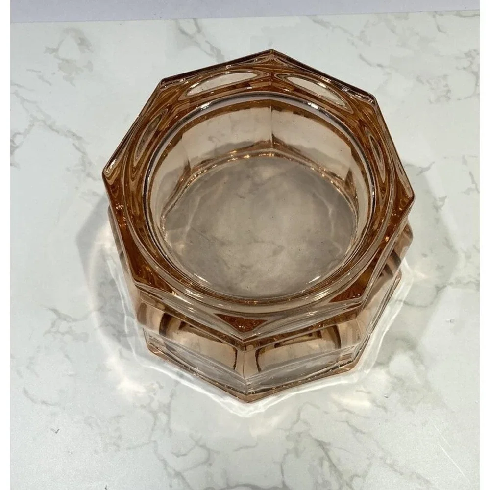 Cambridge Pink Depression Glass Octagonal Bowl Candy Dish Vintage  NO LID